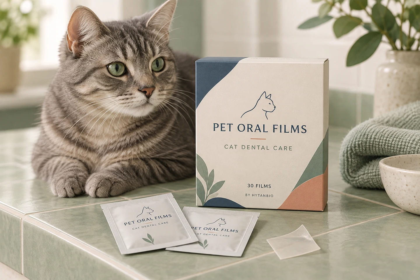 Cat Dental Care Oral Films private label pet oral strip concept