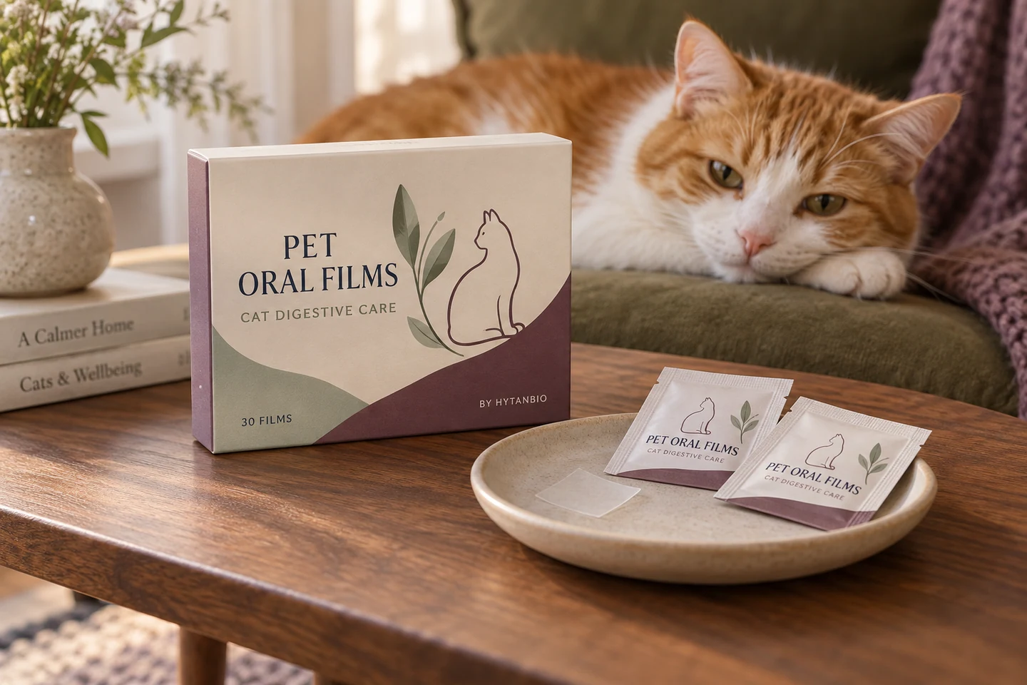 Cat Digestive Care Oral Films private label pet oral strip concept