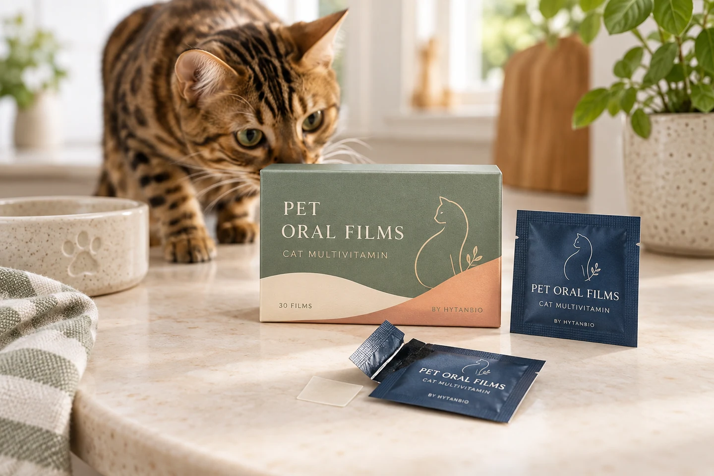 Cat Multivitamin Oral Films private label pet oral strip concept