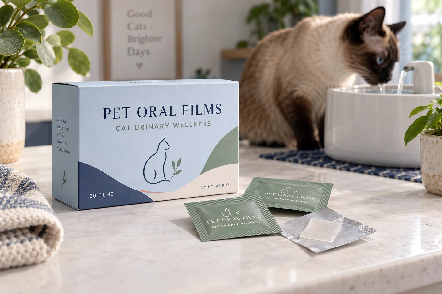 Cat Urinary Wellness Development Films private label pet oral strip concept