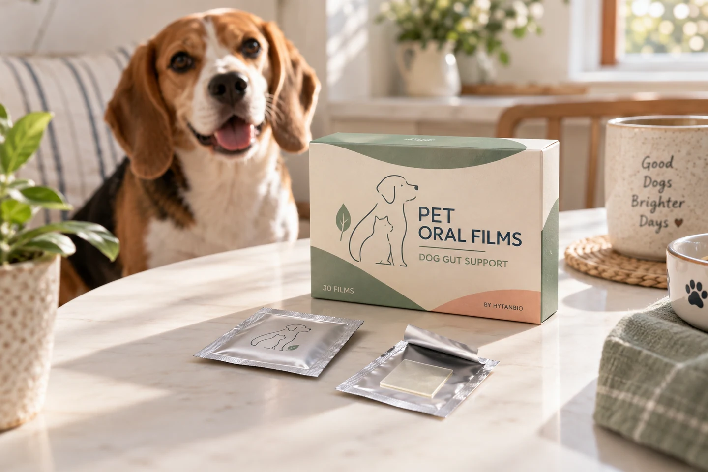 Dog Gut Support Oral Films private label pet oral strip concept