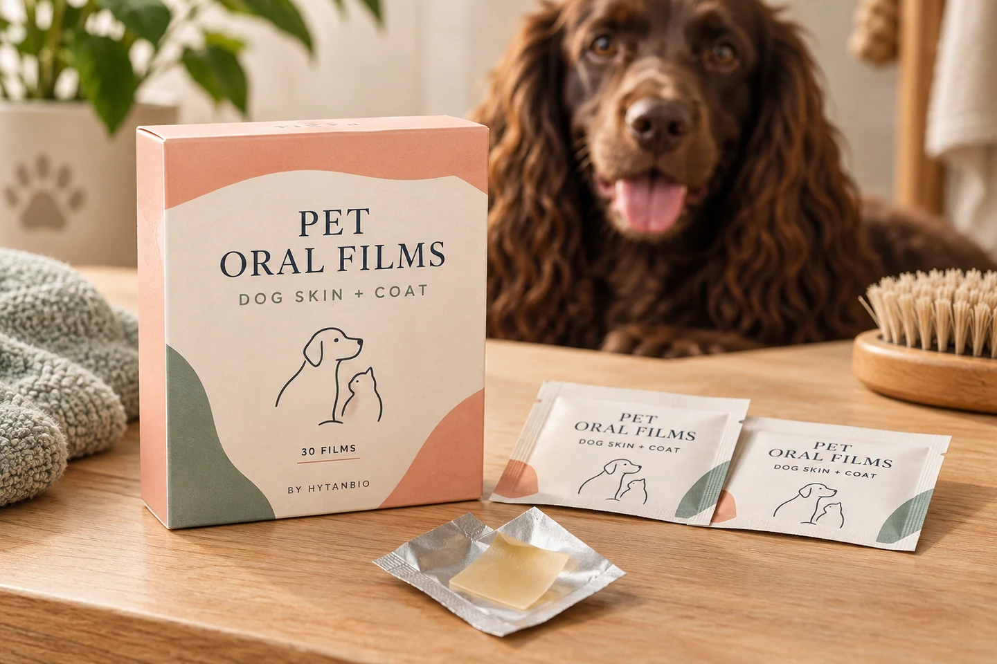 Dog Skin and Coat Oral Films private label pet oral strip concept