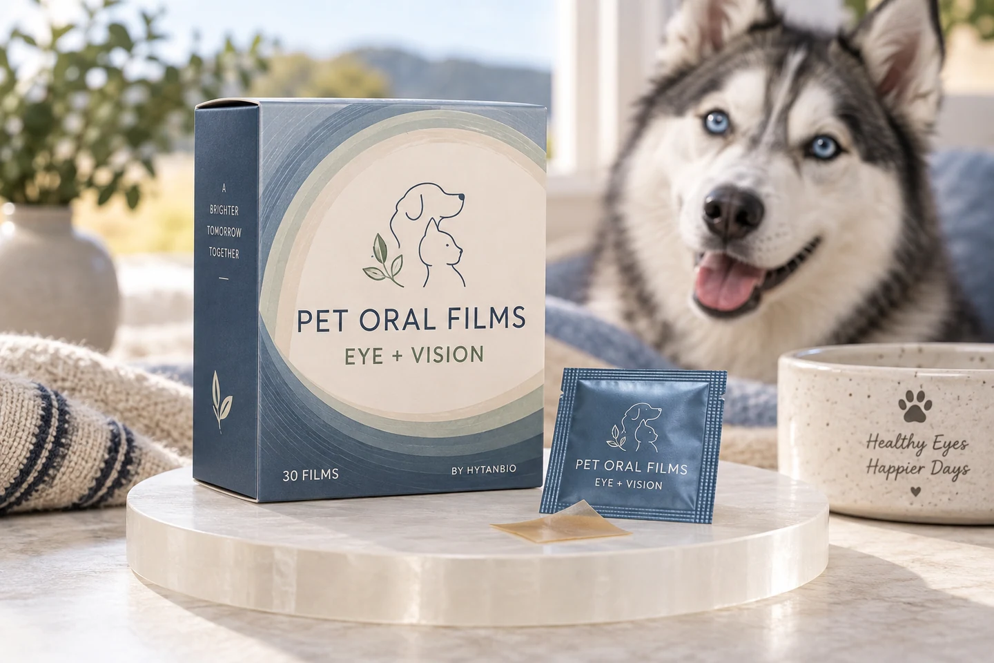 Pet Eye and Vision Nutrition Films private label pet oral strip concept