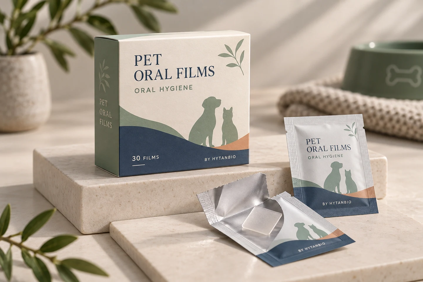 Pet Oral Hygiene Support Films private label pet oral strip concept