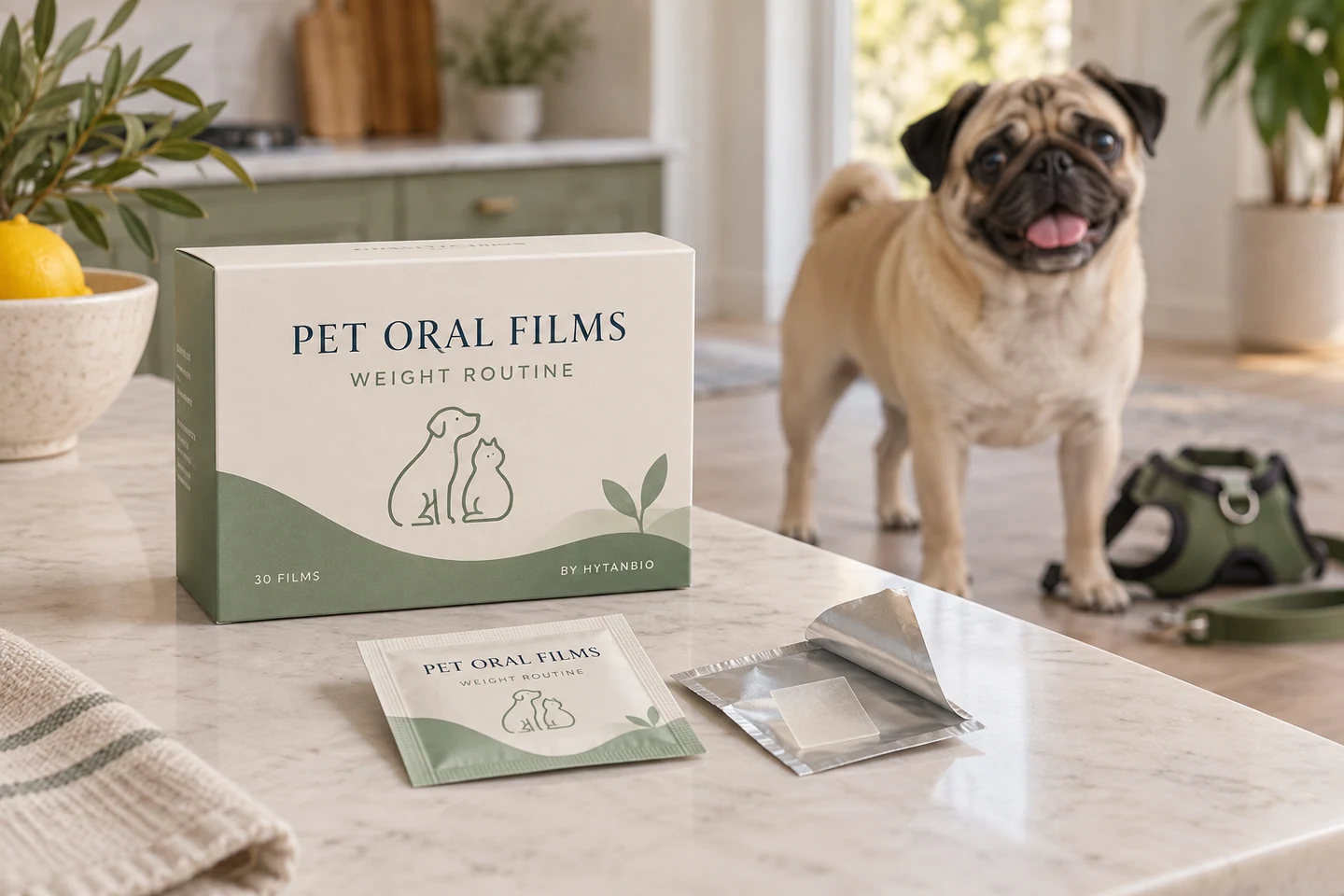 Pet Weight Routine Development Films private label pet oral strip concept