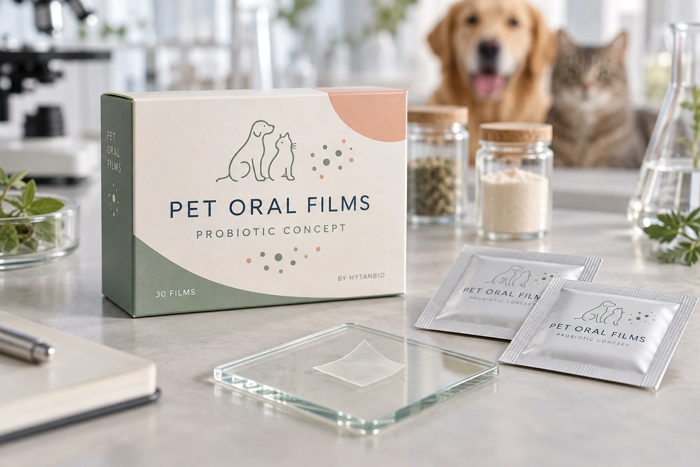 Probiotic Pet Oral Film Development private label pet oral strip concept