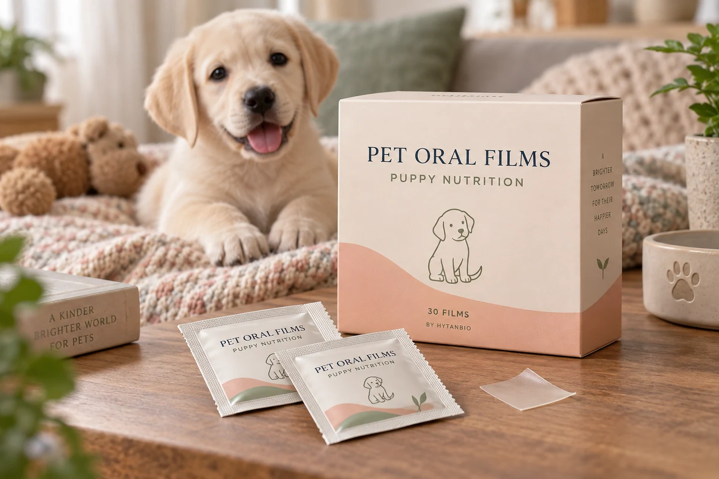 Puppy Nutrition Development Films private label pet oral strip concept